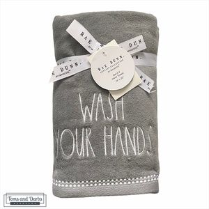 Rae Dunn WASH YOUR HANDS 2 Set Hand Towels